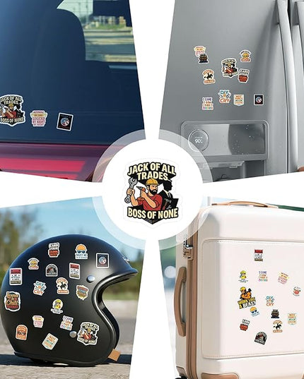 100 Pcs Hard Hat Stickers for Car Laptop Water Bottle Wall Book Waterproof Vinyl Decal Construction Electricians Mechanics Military Sticker Souvenir Birthday Gift for Men Women Teen