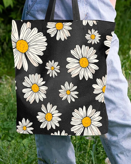 AUSVKAI Canvas Tote Bag Aesthetic for Women, Cute Reusable Cloth Cotton Bags for College Shopping Beach Grocery Trendy Gifts