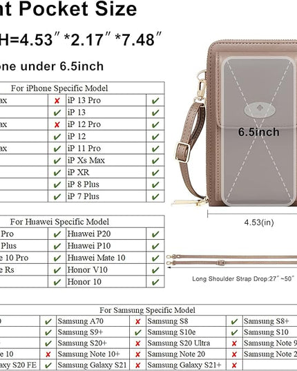 KUKOO Small Crossbody Bag Cell Phone Purse Wallet with Credit Card Slots for Women