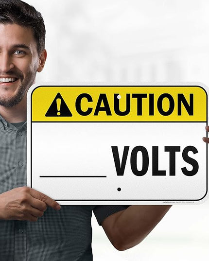 Caution Volts Sign, 12x18 Inches, 3M EGP Reflective .063 Aluminum, Fade Resistant, Made in USA by My Sign Center