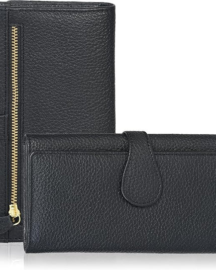 Real Leather Women Wallet Leather with RFID Blocking -Trifold Card Holder Designer Ladies Clutch with ID Window Wallets