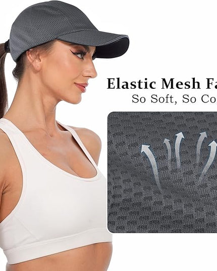 GADIEMKENSD Women's Race Day Running Cap Performance Mesh Hat - Excellent Ventilation, Lightweight, Reflective Safety