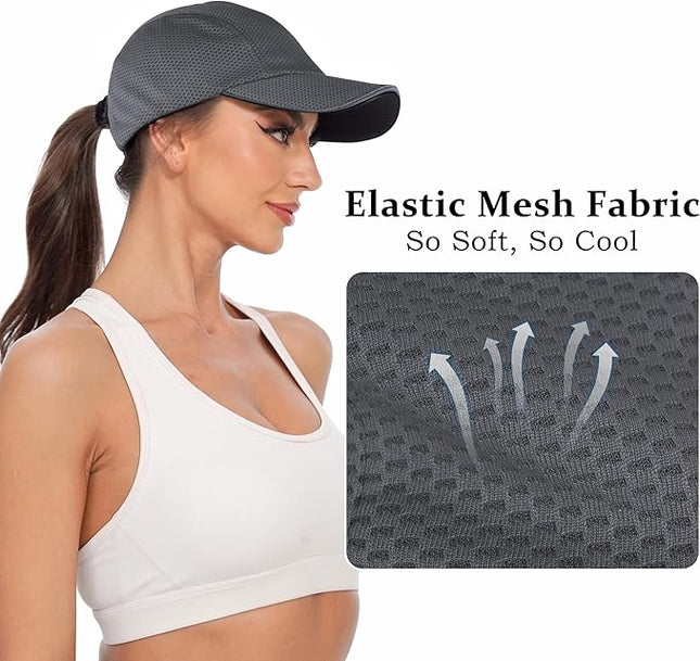 GADIEMKENSD Women's Race Day Running Cap Performance Mesh Hat - Excellent Ventilation, Lightweight, Reflective Safety