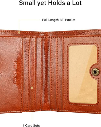 Lavemi Ultra Thin Small Compact Leather Womens Girls Wallets RFID Blocking Credit Card Holder for Women