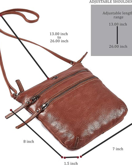Crossbody Sling Bag for Women Small Real Leather Purse Vintage Travel Crossover Shoulder Bag Handmade