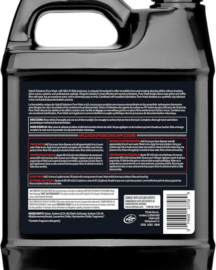 Turtle Wax Hybrid Solutions Pure Wash,pH Neutral Extreme Foaming Car Wash Soap,Bucket or Foam Cannon Application,Won't Strip Waxes or Coatings,Clay Bar Lubricant,Spot-Free Clean,64 fl oz,(Pack of 2)