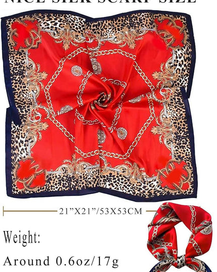 100% Mulberry Silk Scarf for Women Hair Lightweight Square Neckerchief Wrap For Head Scarves 21"