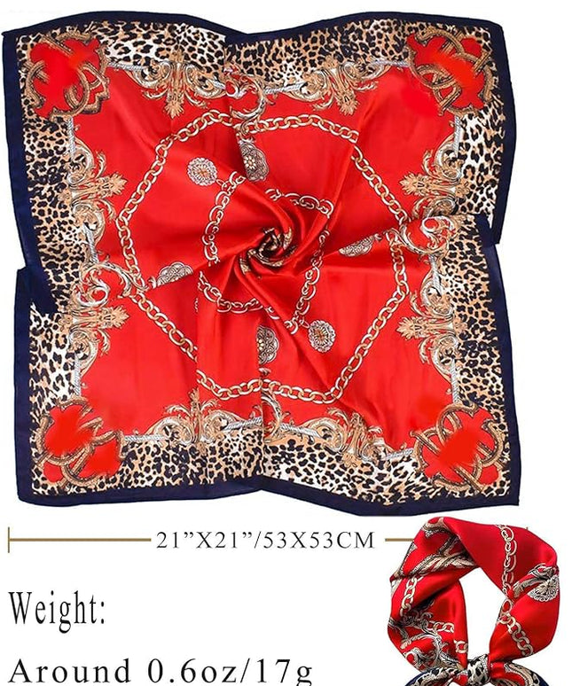 100% Mulberry Silk Scarf for Women Hair Lightweight Square Neckerchief Wrap For Head Scarves 21"