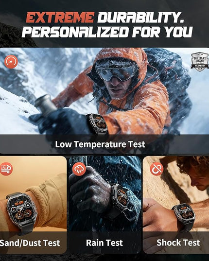 GPS Military Smart Watch for Men(Answer/Call), 2.13'' Smartwatch,60 Days Battery,6 Satellite Positioning/Compass,5 ATM Fitness Tracker with 100+ Sport Modes/Flashlight/Heart Rate/Sleep for Android/iOS