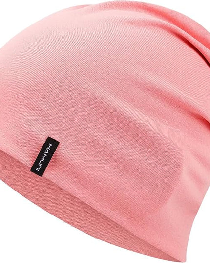 Slouchy Beanie for Women Men Soft Cotton Chemo Hats Double-Layer Warm Beanie Cap for Daily Wear & Transitional Seasons
