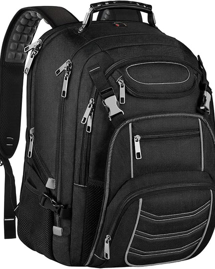 18.4 Laptop Backpack for Men, 60L Extra Large Gaming Laptops Backpack with USB Charger Port,TSA Friendly Flight Approved RFID Anti-Theft Pocket Heavy Duty Computer Bag Backbag,21.2*15.5*11.5 inch Grey