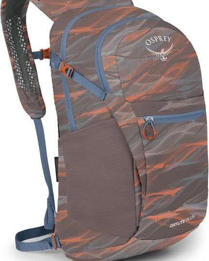 Osprey Daylite Plus Commuter Backpack - Lightweight, Everyday Pack with Laptop Sleeve and Water Bottle Pockets - Ideal for Work, School, and Travel with Storage, Smoky Desert Print/Magma Brown