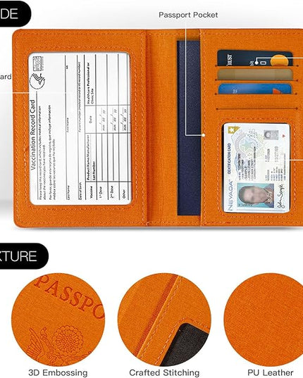 Passport Holder,Travel Accessories,Travel Gifts(Organge)