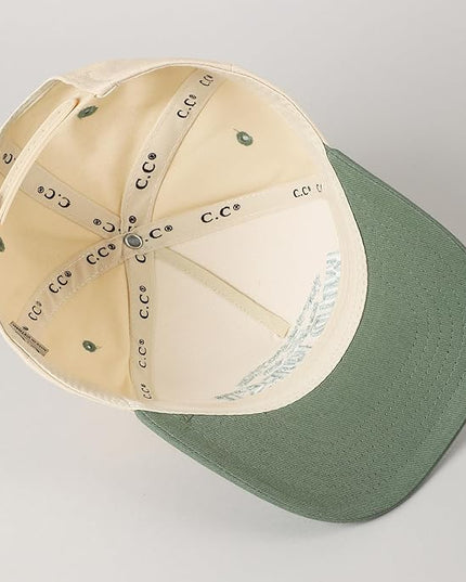 MIRMARU Two-Tone Vintage Canvas Trucker Hats for Men & Women, Adjustable Size Baseball Caps with Trendy Embroidered Design