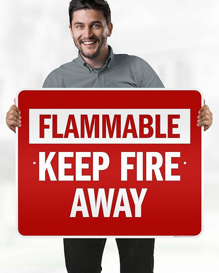 Flammable Keep Fire Away Sign, 24x30 Inches, 3M EGP Reflective .080 Aluminum, Fade Resistant, Made in USA by My Sign Center