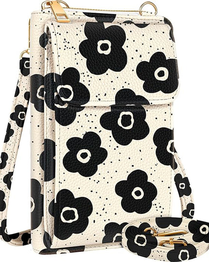 Cute Small Crossbody Purse Cell Phone Bags for Women - Leather Cellphone Wallet Purse with Shoulder Strap