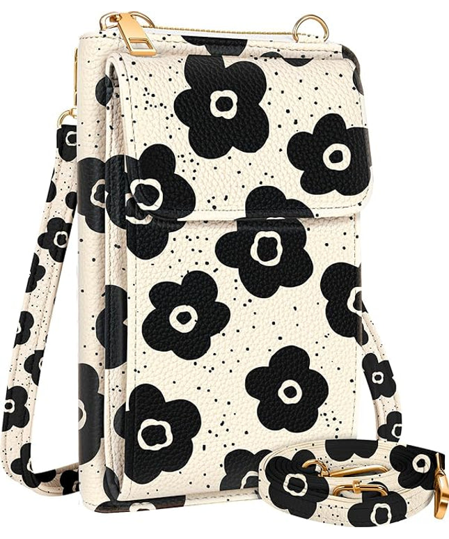 Cute Small Crossbody Purse Cell Phone Bags for Women - Leather Cellphone Wallet Purse with Shoulder Strap