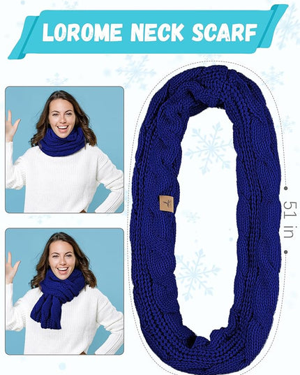 Winter Beanie Hat Scarf Gloves, Warm Fleece Knit Hats Touch Screen Gloves Neck Scarf Set Winter Gifts for Unisex Adult