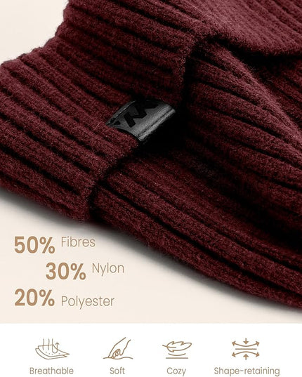 Winter Beanie Hat for Men & Women, Fleece Lined Thermal Knit Hat Ski Beanie Skull Cap Cuffed Cap for Cold Weather