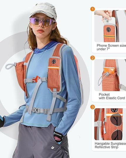 FIORETTO 20L Hiking Backpack for Women Men Mini Packable Backpack Lightweight Small Daypack for Camping Travel Outdoor, Orange