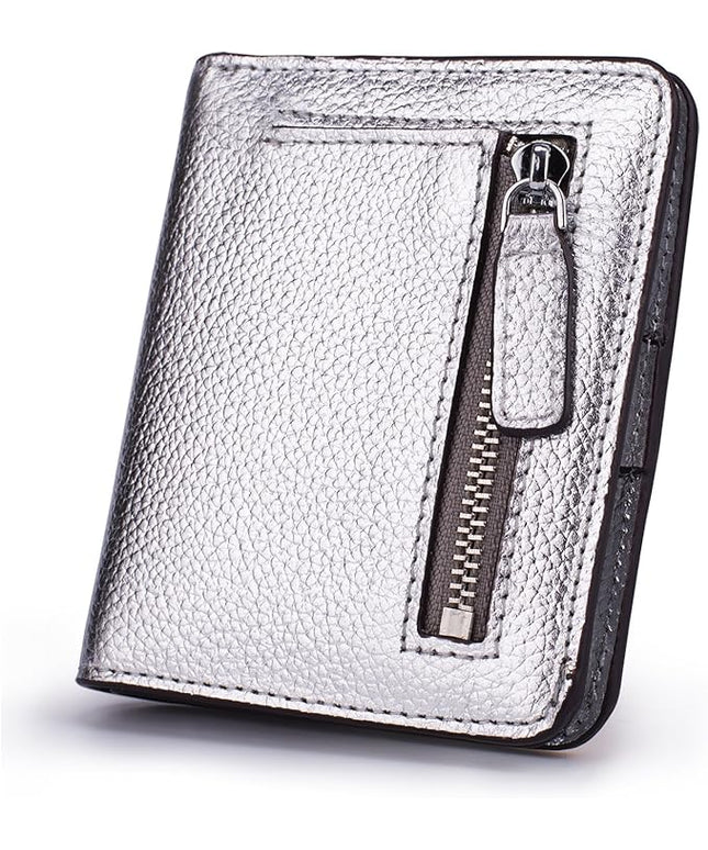 AINIMOER Small Leather Wallet for Women, Ladies Credit Card Holder RFID Blocking Women's Mini Bifold Pocket Purse