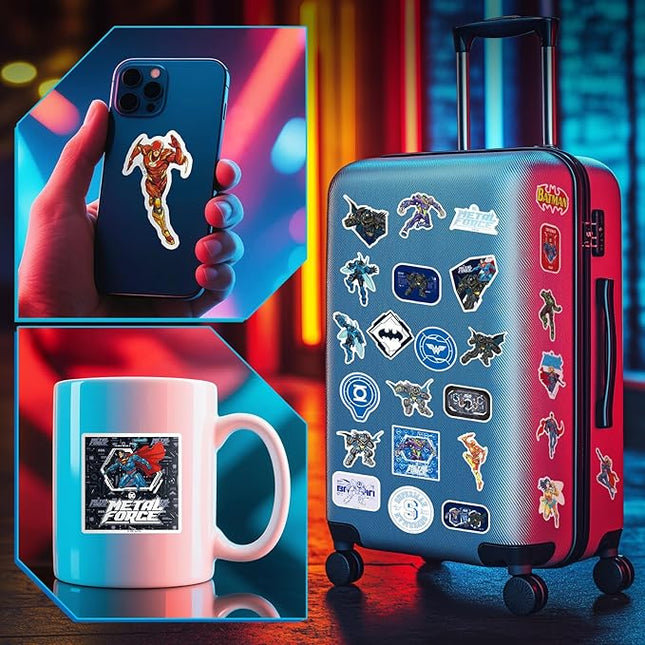 Superhero Stickers for Water Bottles - 50PCS Stickers for Boys, Teens, Adults - Sticker Waterproof for Laptop, Phone, Skateboard, Scrapbook, Party Favors, Gifts