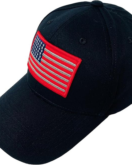 Roytrense Embroidered American Flag Unisex Baseball Cap (100% Cotton)