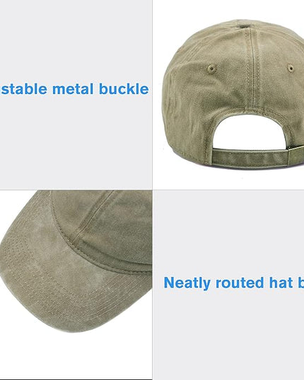 HH HOFNEN Men Women Washed Distressed Twill Cotton Baseball Cap Vintage Adjustable Dad Hat