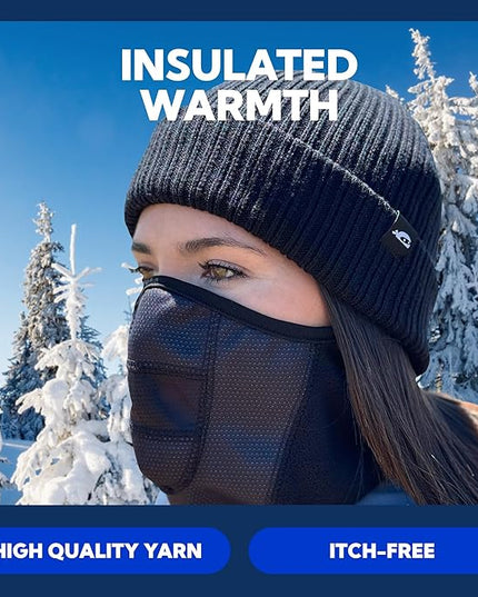 SUN NINJA Ski Beanie for Men & Women – Ultra Soft, Lightweight, Warm Ribbed Knit Winter Hats for Cold Weather & Outdoor Use