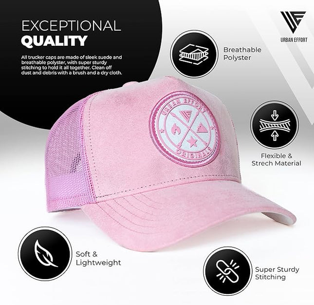 Urban Effort Mesh Back Cap - for Men and Women Baseball Hat 5-Panel Trucker Hat - Great Snapback Closure for Hunting & Hiking