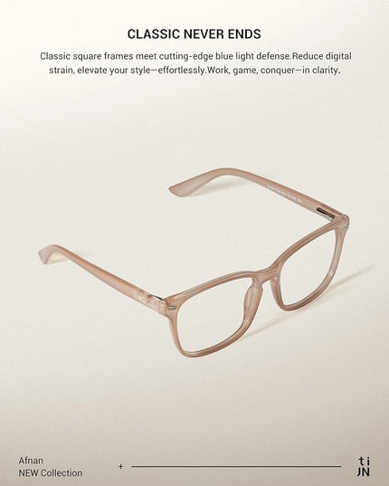 TIJN Blue Light Blocking Glasses for Women Men Clear Frame Square Nerd Eyeglasses Anti Blue Ray Computer Screen Glasses