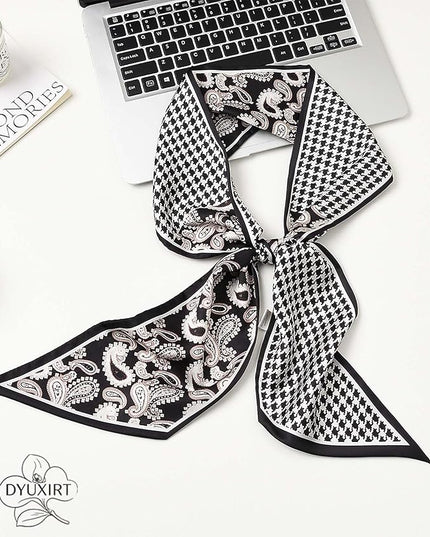 Head Scarf Purse Handle Neck Satin Hair Scarfs For Bag Lightweight Silky Long Thin Women's Fashion Scarves 59 * 5.9”