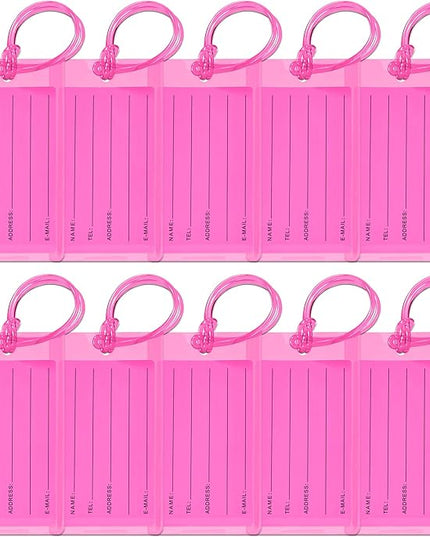 10 Pack Luggage Tags for Suitcases, Airplane Travel Essentials for Flying, International Travel Must Haves, and Luggage Accessories by Sodsay