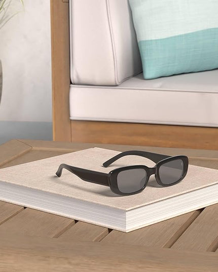 Dollger Rectangle Sunglasses for Women Men Trendy Retro Fashion Sunglasses UV 400 Protection Square Fram