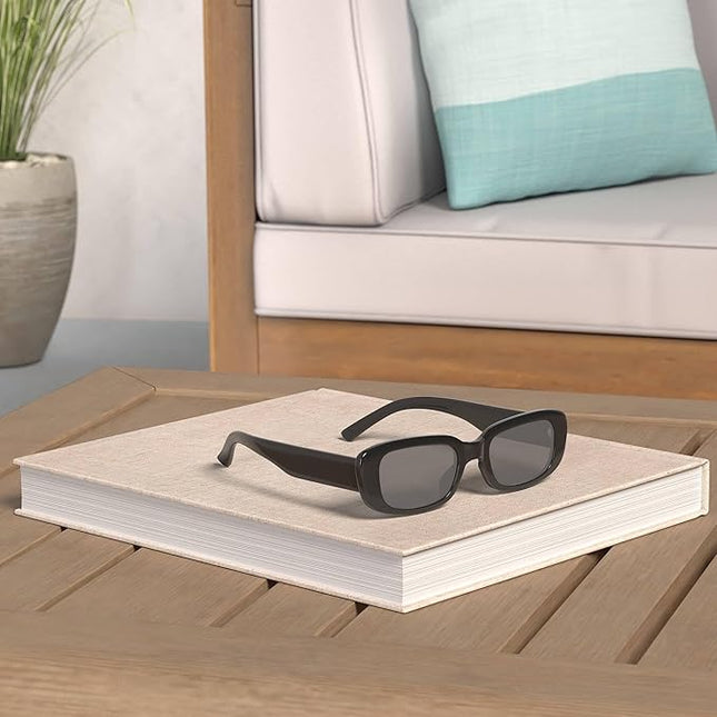 Dollger Rectangle Sunglasses for Women Men Trendy Retro Fashion Sunglasses UV 400 Protection Square Fram