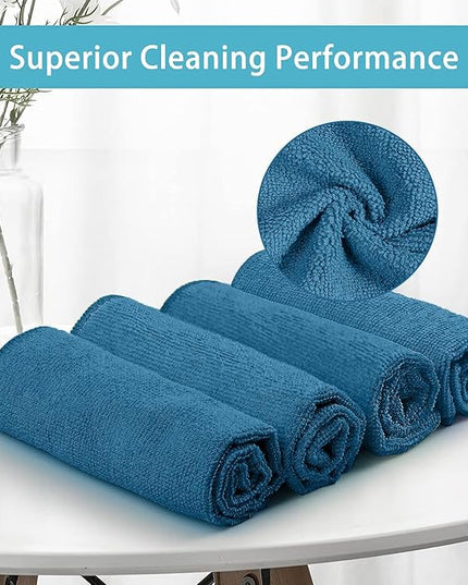 HOMEXCEL Navy Blue Microfiber Cleaning Cloth, 50 Pack Cleaning Towels for Kitchen, Lint Scratch Free, Highly Absorbent, and Reusable Cleaning Rags for House, Window and Glass, Cars, 11.5 X11.5 inch