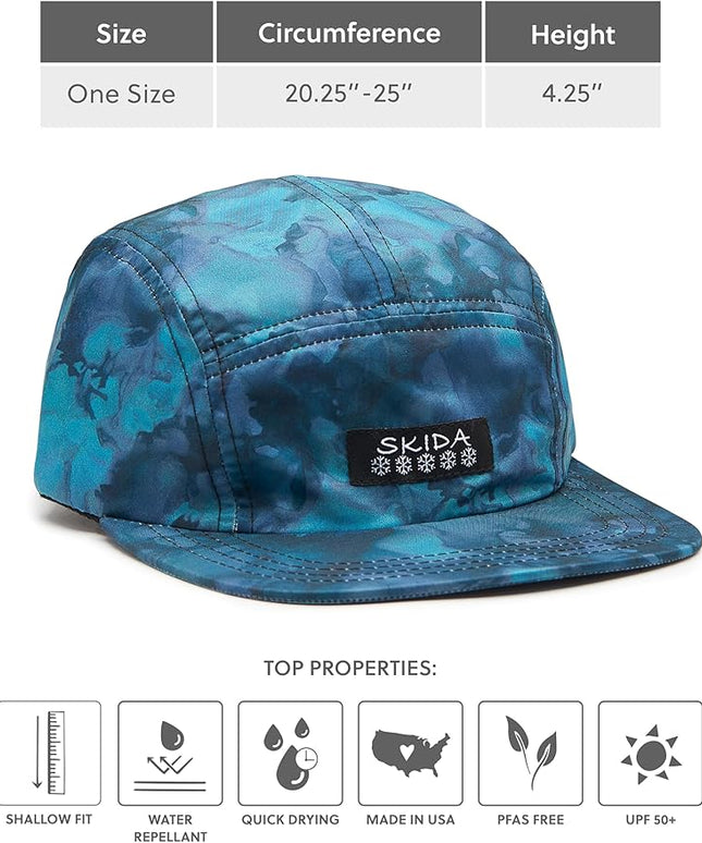 Skida 5 Panel Cap Outdoor UPF Sun Protection Wide Brim Camp Hat Running, Hiking, Golf, Pickleball, Beach Outings