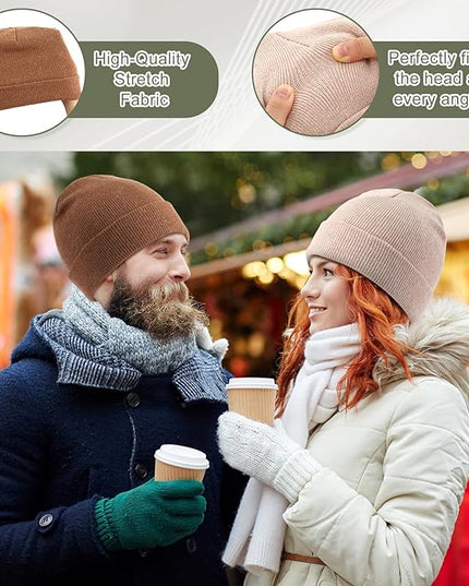 Winter Beanie Hats Bulk for Men Women Beanie Cap for Donation Cozy Knitted Cuffed Skull Cap Gift Soft Ski Hat