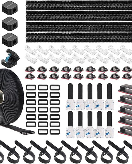 Cable Management Organizer Kit, Desk Cable Organizer, Cable Management Under Desk, Wire Management and Cord Organizer for Home, Office, Standing Desk