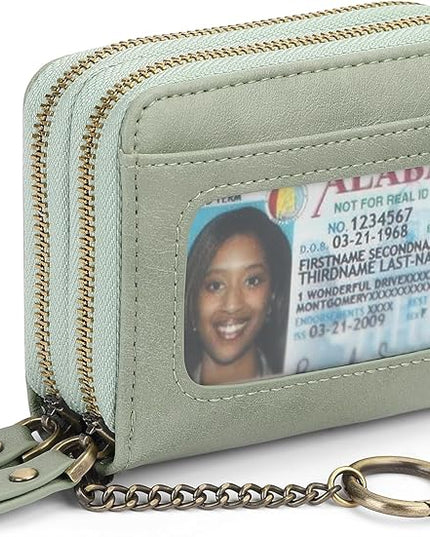 GOIACII Small Genuine Leather Wallet for Women, RFID Blocking Credit Card Holder Wallet