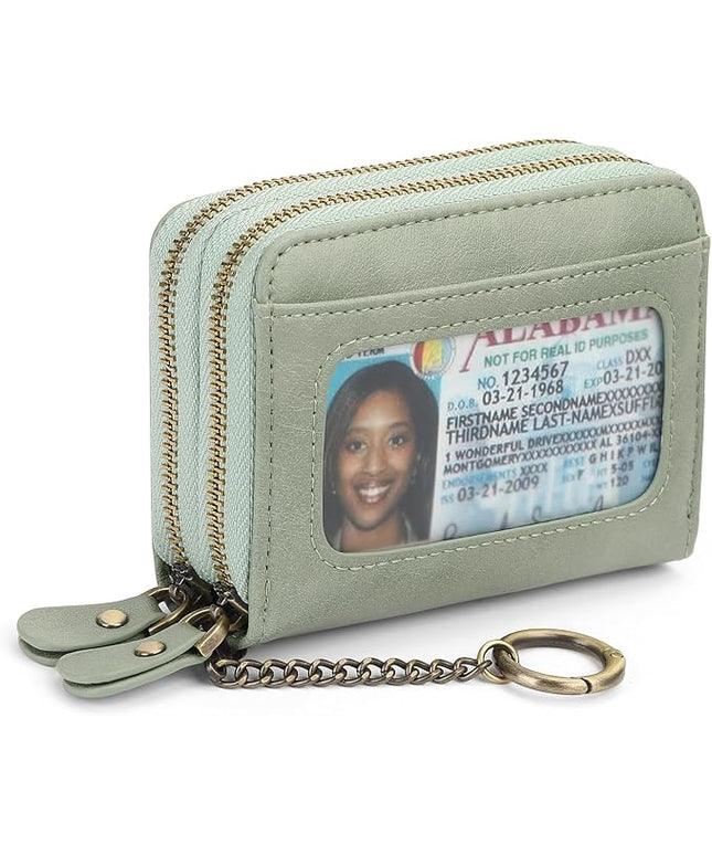 GOIACII Small Genuine Leather Wallet for Women, RFID Blocking Credit Card Holder Wallet