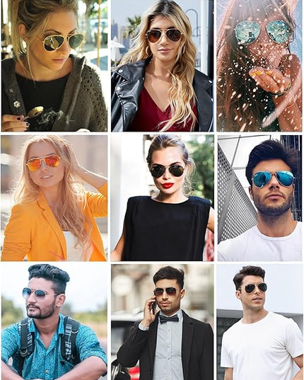 Pro Acme Classic Aviator Sunglasses for Women & Men Glass Lens Metal Frame UV400 Driver Sunglasses