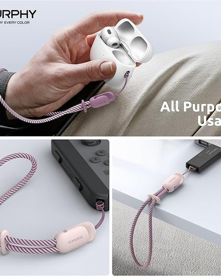 SURPHY 2 Pack Phone Lanyard for Cellphone Case, Phone Wrist Strap for Case, Cellphone Strap with 2-Color Braided, Charm Wrist Lanyard for Women, Cellphone Wrist Lanyard for Women, Pink & Lilac Purple