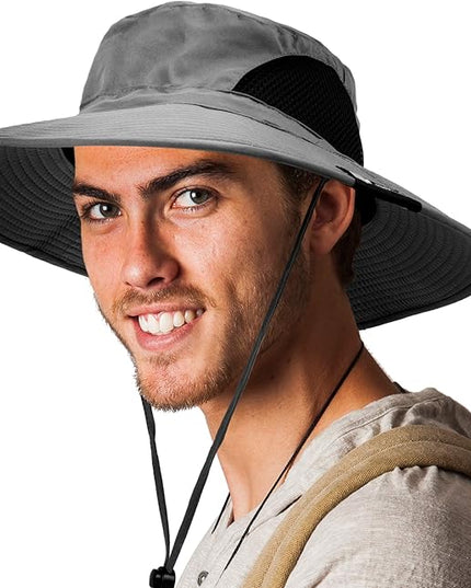 SUN CUBE Wide Brim Sun Hat Men Women, Fishing Hats Sun UV Protection, Mens Hiking Bucket Hat Safari Beach Boonie, UPF 50+