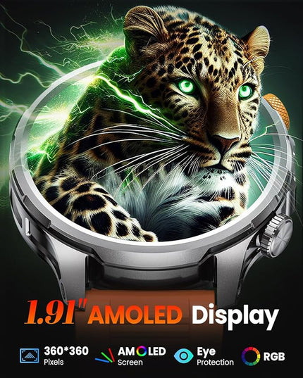 Smart Watches for Men, Military Smart Watch with 100 Days Battery/Flashlight/Heart Rate/Sleep/SpO2 Monitor/Calling/110+ Sports Mode, 5 ATM Rugged Men's Fitness Tracker Watch for Android iPhone(Silver)