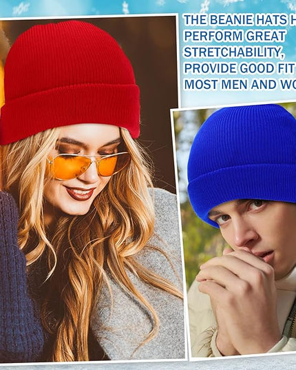Yahenda 48 Pack Knit Beanies Hats Winter Beanie Hats Warm Knitted Cuffed Skull Cozy Cap for Men Women Unisex