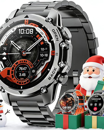 Hwagol Smart Watches for Men (Call/Notification),Two Style Kits,Military Smart Watch with Heart Rate/Sleep Monitor/Pedometer for Android and iOS,1.52''HD DIY Screen Fitness Tracker