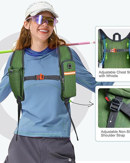 FIORETTO 15L Hiking Backpack for Women Men Mini Packable Backpack Lightweight Small Daypack for Camping Travel Outdoor, Green