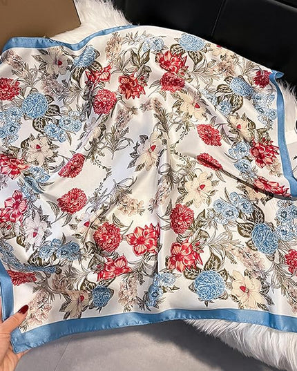 Head Bandanas Scarf for Women Silk Satin Hair Scarf Lightweight Vintage Fashion Square Neck Scarves Gift