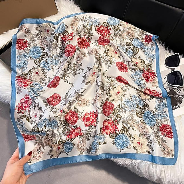 Head Bandanas Scarf for Women Silk Satin Hair Scarf Lightweight Vintage Fashion Square Neck Scarves Gift